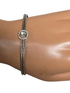 JCM Women's Stainless Steel Crystal Bangle Bracelet